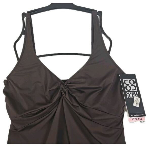 Coco Reef Tankini Top 40DD Bra Size Brown Swimsuit Tank Top NWT. - Picture 10 of 16